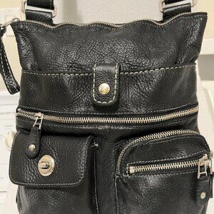 Roots leather Venetian tribe large crossbody bag.